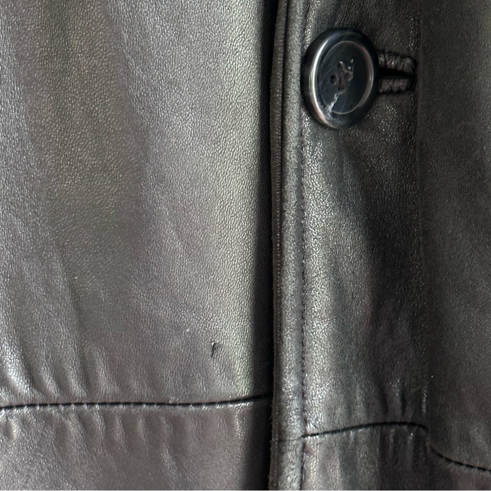 Oversized Boyfriend Black Lambskin Leather Coat Jacket Buttery Soft Quiet Luxury - Picture 13 of 13